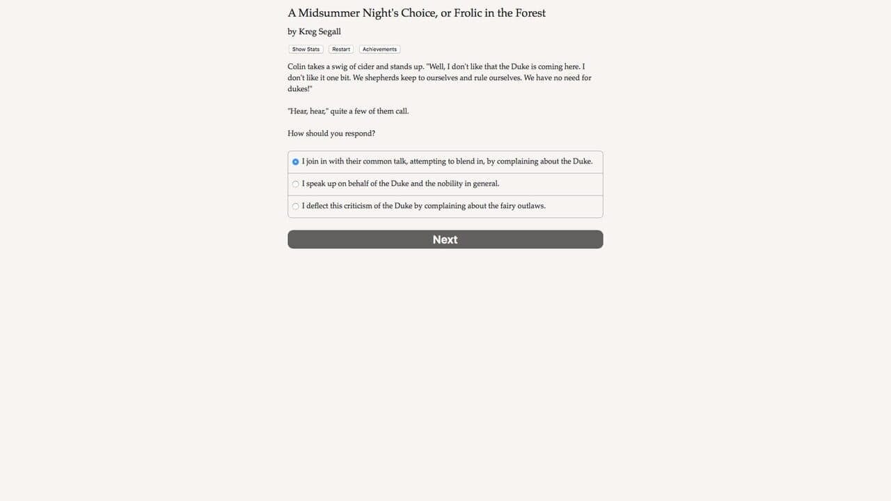 A Midsummer Night's Choice screenshot 1