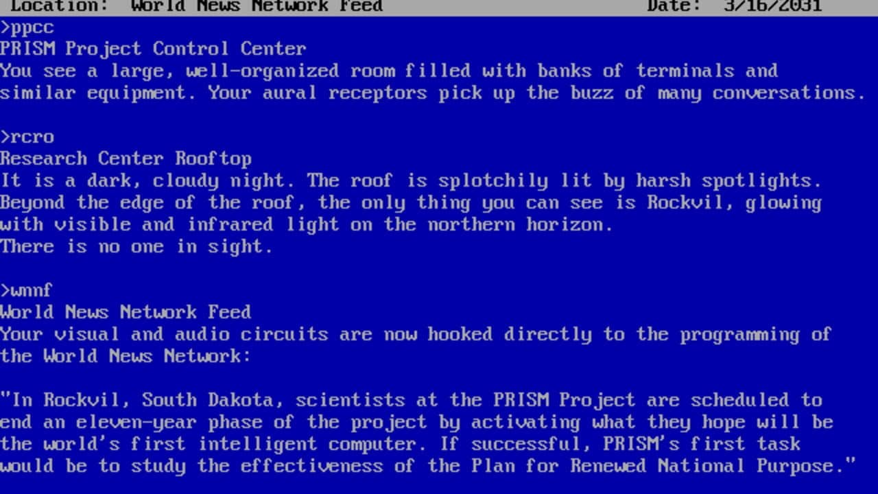 A Mind Forever Voyaging screenshot 1