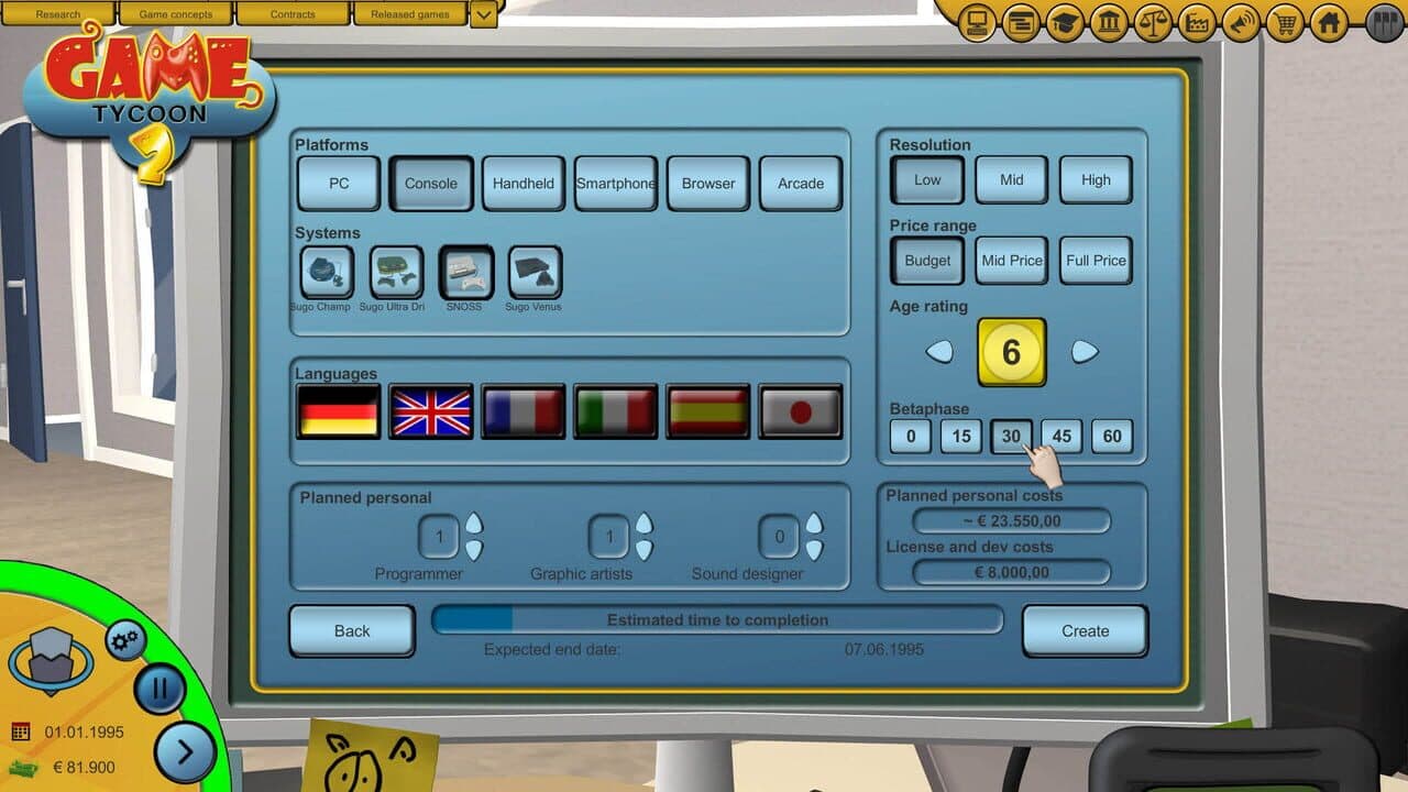 Game Tycoon 2 screenshot 1