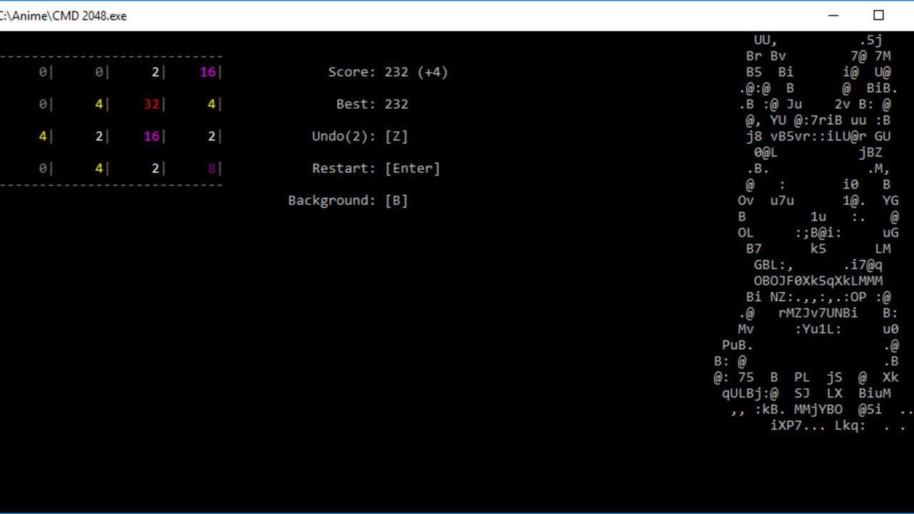 CMD 2048 screenshot 1