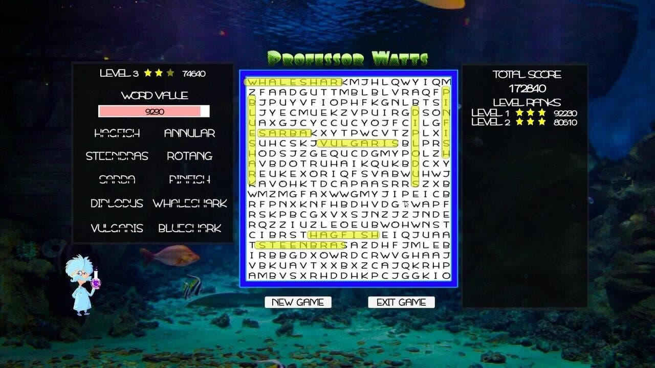 Professor Watts Word Search: Into the Ocean screenshot 1
