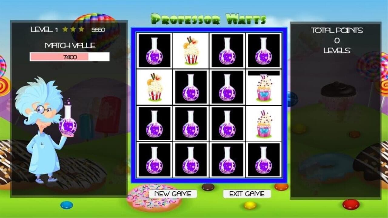Professor Watts Memory Match: Yummy Cupcakes screenshot 1