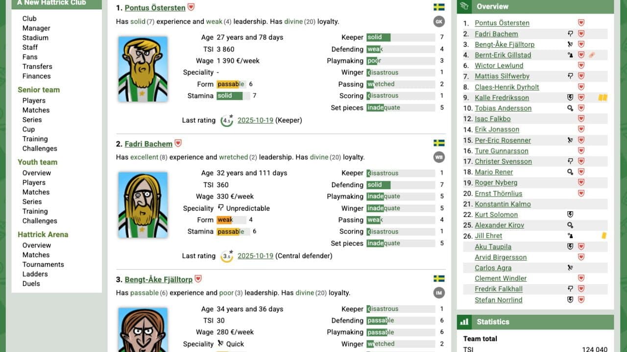 Hattrick screenshot 1
