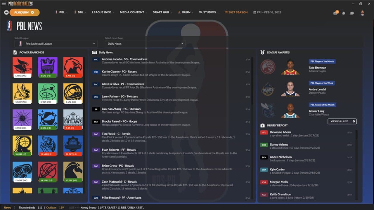 Draft Day Sports: Pro Basketball 26 screenshot 1