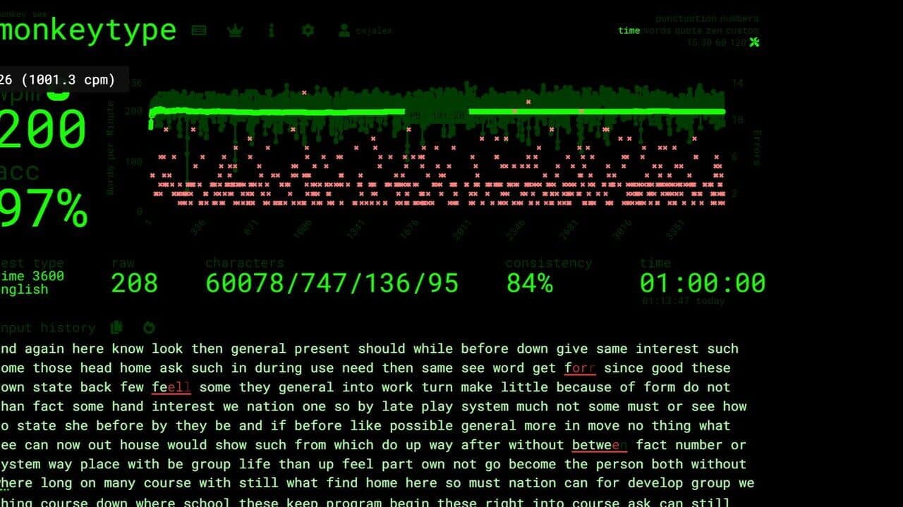 Monkeytype screenshot 1