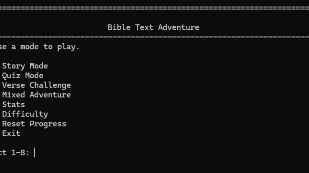 The Bible Text Adventure screenshot 1
