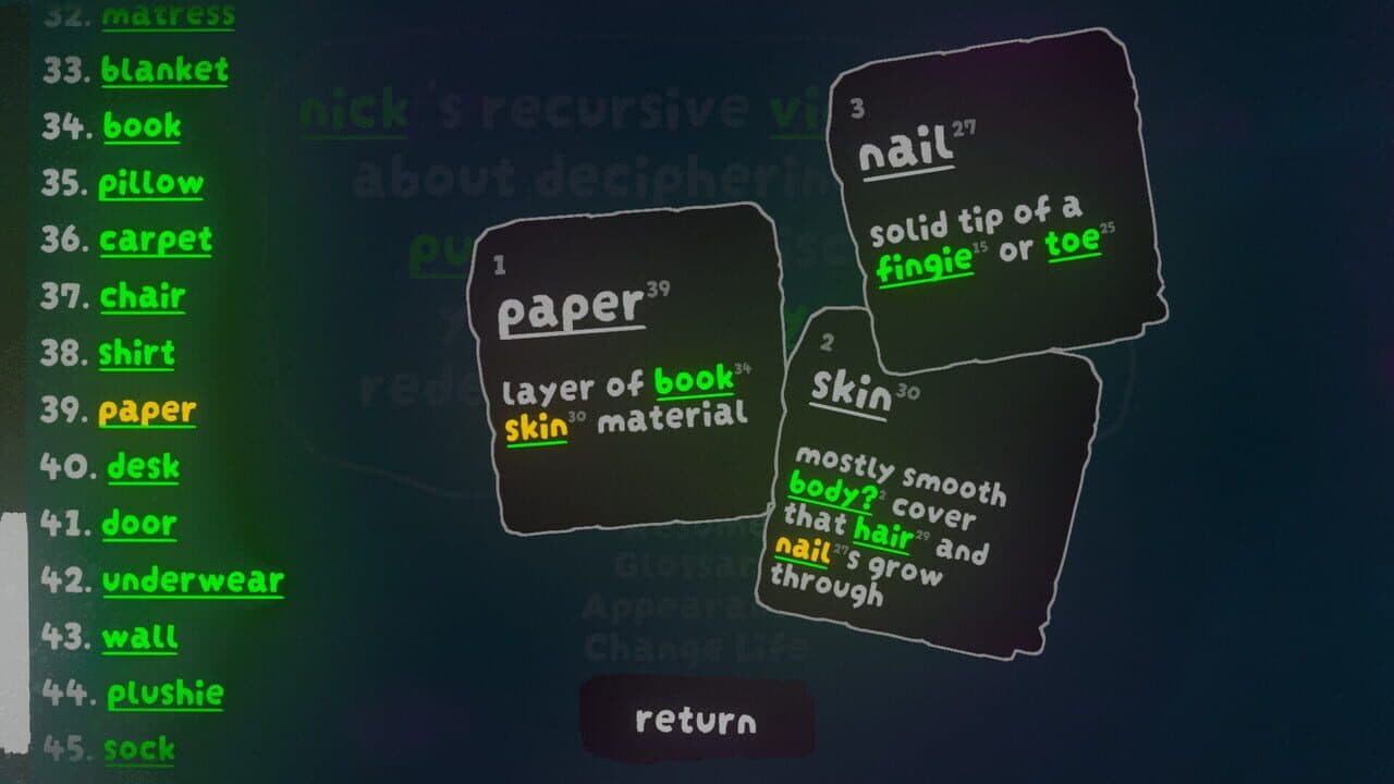Nick's Recursive Videogame About Deciphering Word Puzzles to Discover Your Identity and Redefine the Universe! thumbnail 3