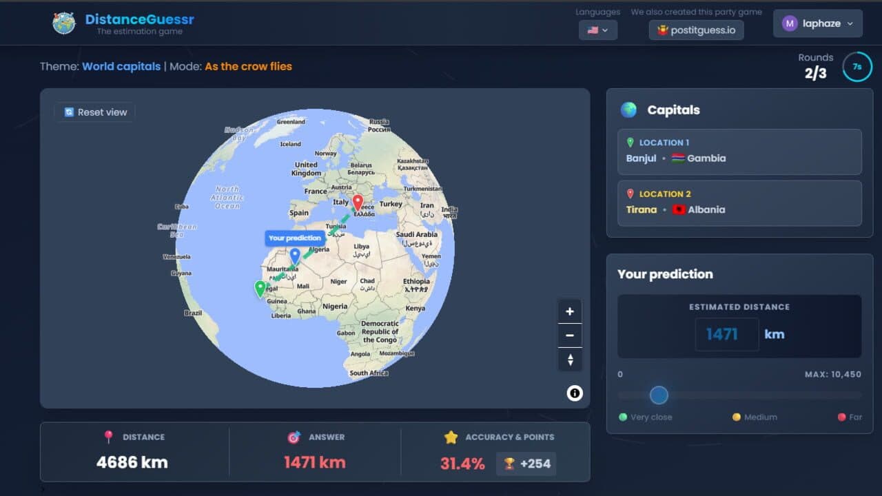 DistanceGuessr screenshot 1