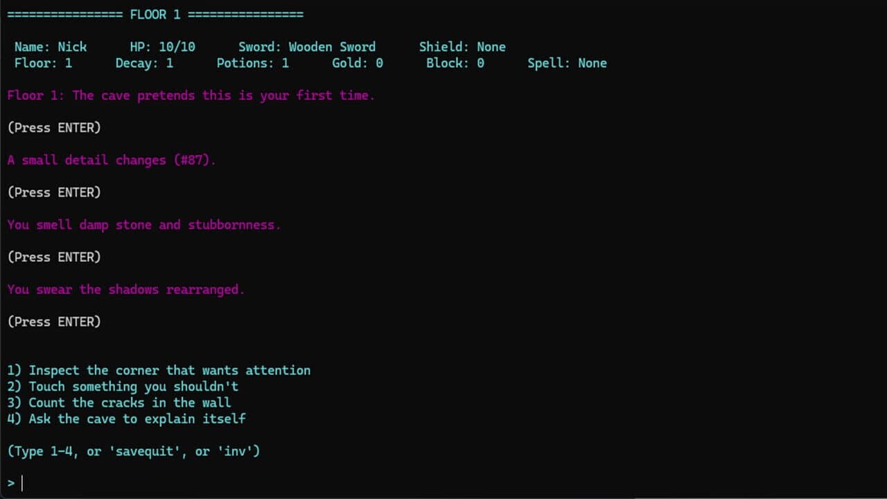 Nick's Text Adventure thumbnail 6