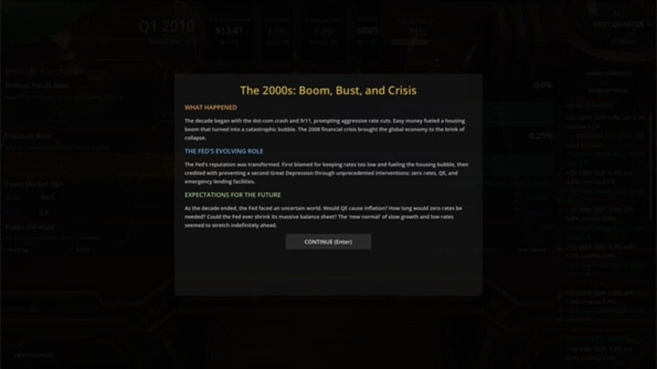 Federal Reserve Simulator screenshot 1