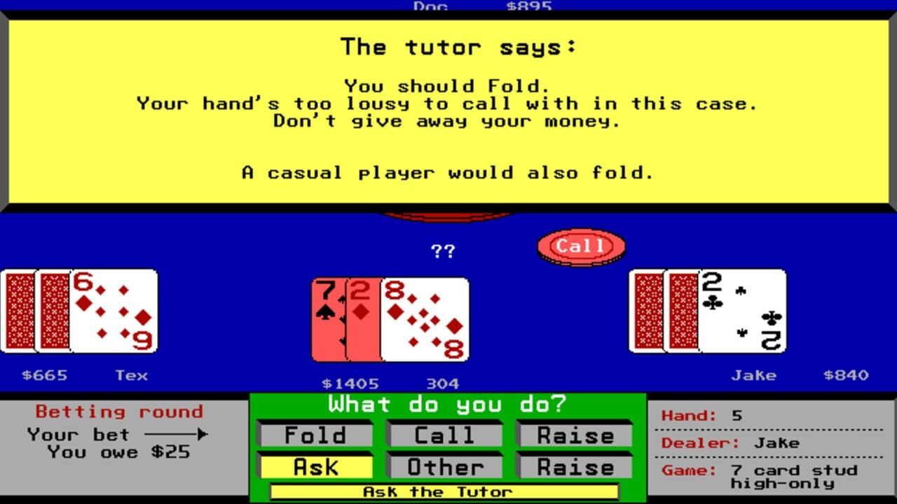 Amarillo Slim's 7 Card Stud screenshot 1