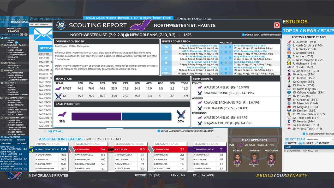 Draft Day Sports: College Basketball 2019 screenshot 1