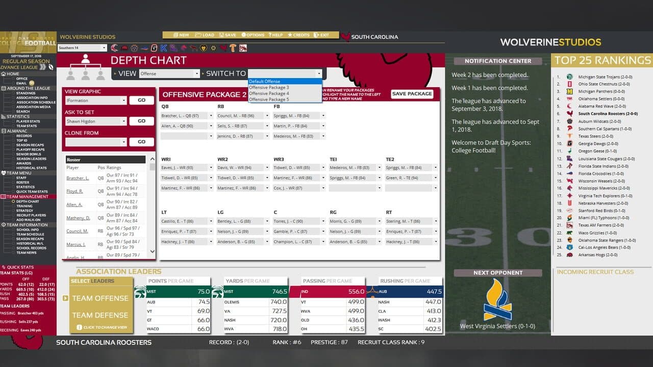Draft Day Sports: College Football 2019 screenshot 1