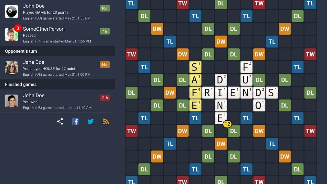Wordfeud screenshot 1