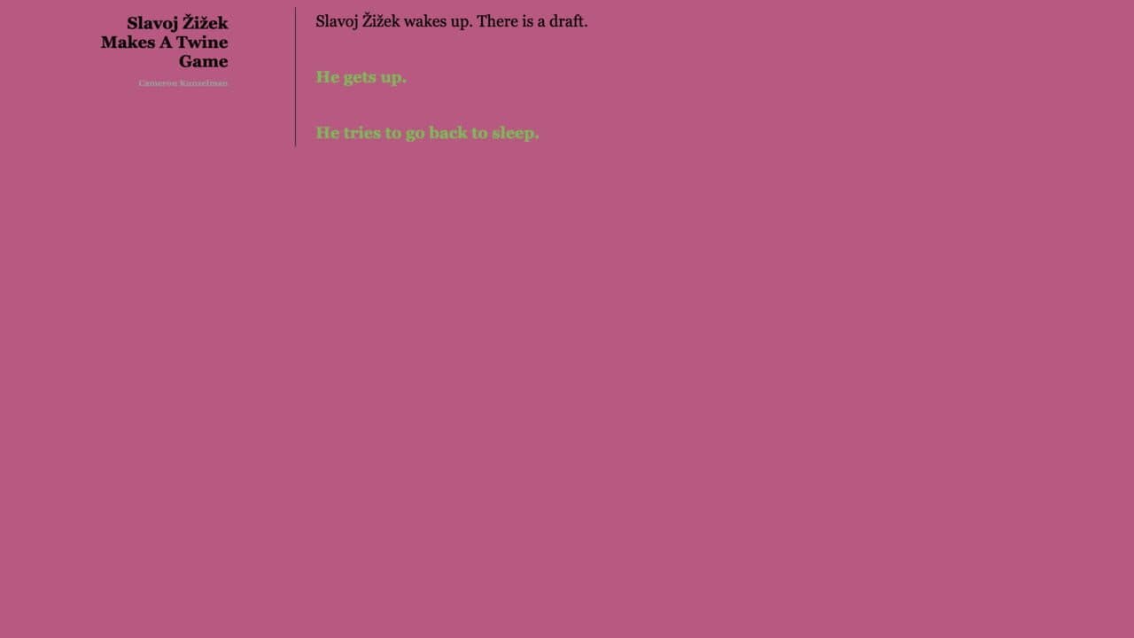 Slavoj Zizek Makes A Twine Game screenshot 1