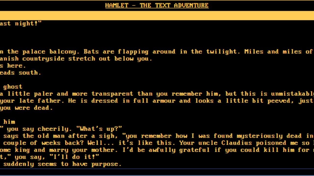Hamlet: The Text Adventure screenshot 1
