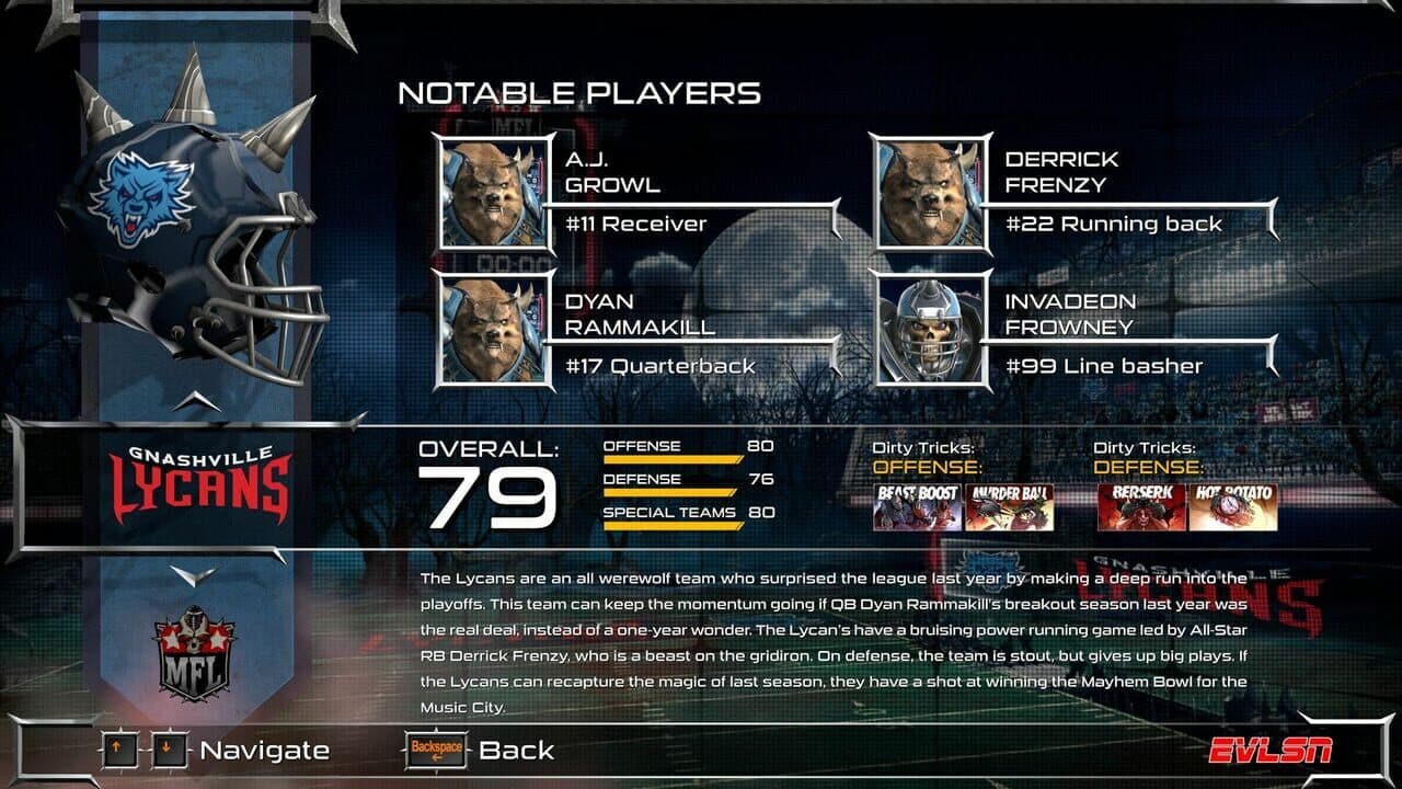 Mutant Football League: Gnashville Lycans thumbnail 2