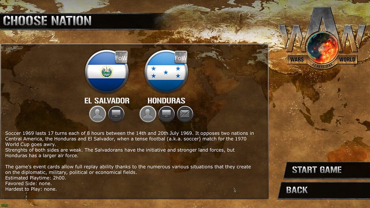 Wars Across the World: Soccer 1969 screenshot 1