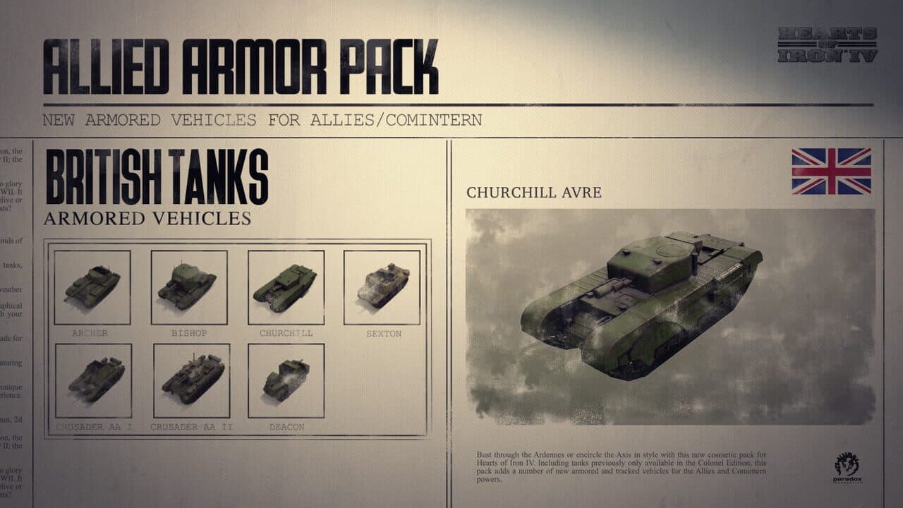 Hearts of Iron IV: Allied Armor Pack thumbnail 3