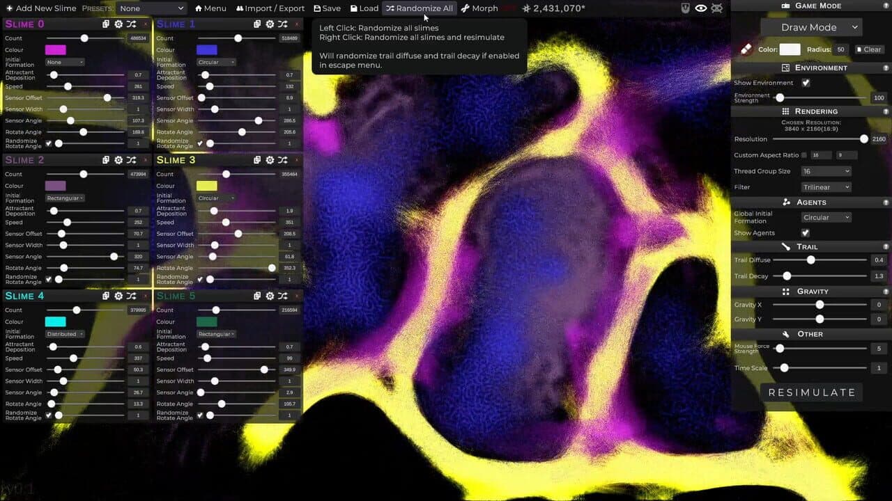 Physarum: Slime Mold Simulator thumbnail 4