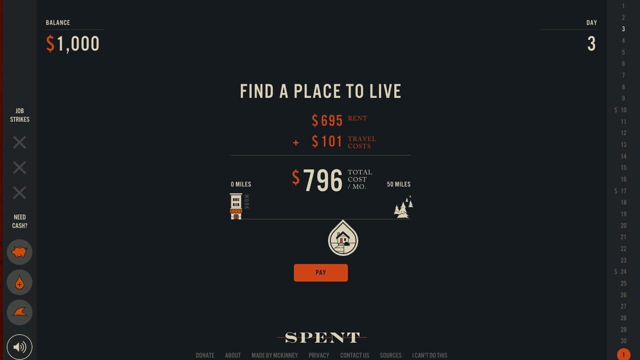 Spent screenshot 1