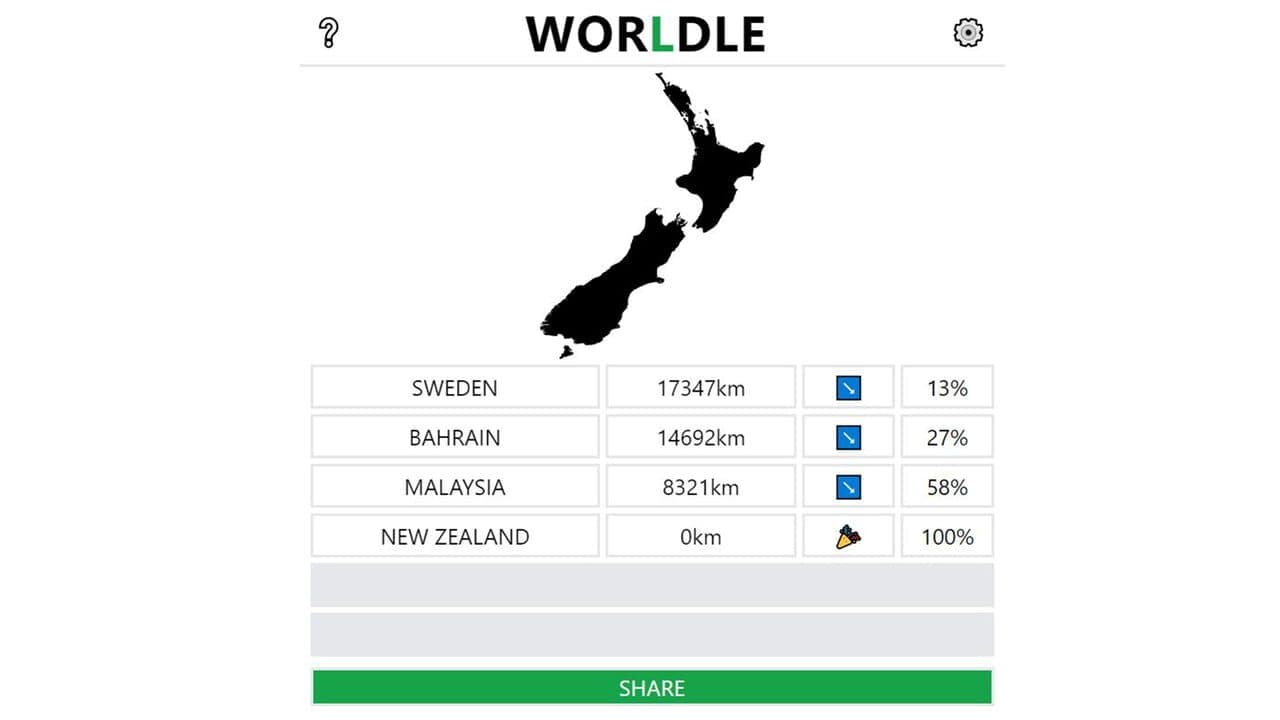 Worldle screenshot 1