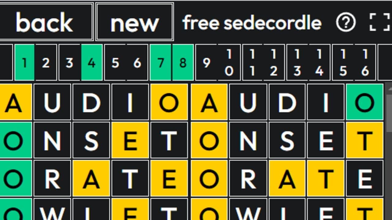 Sedecordle screenshot 1