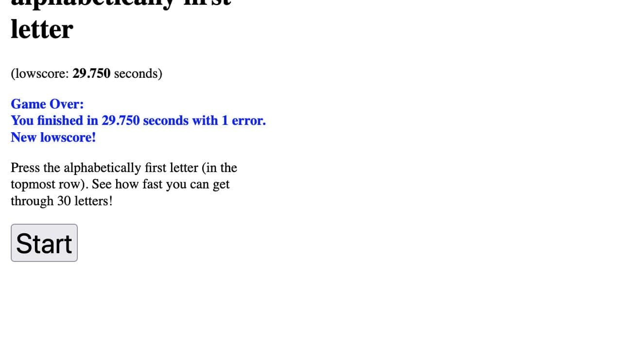 Press the alphabetically first letter screenshot 1