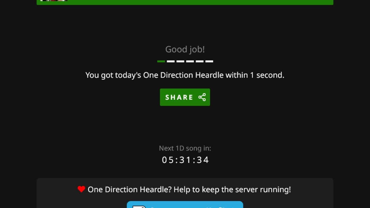 One Direction Heardle screenshot 1