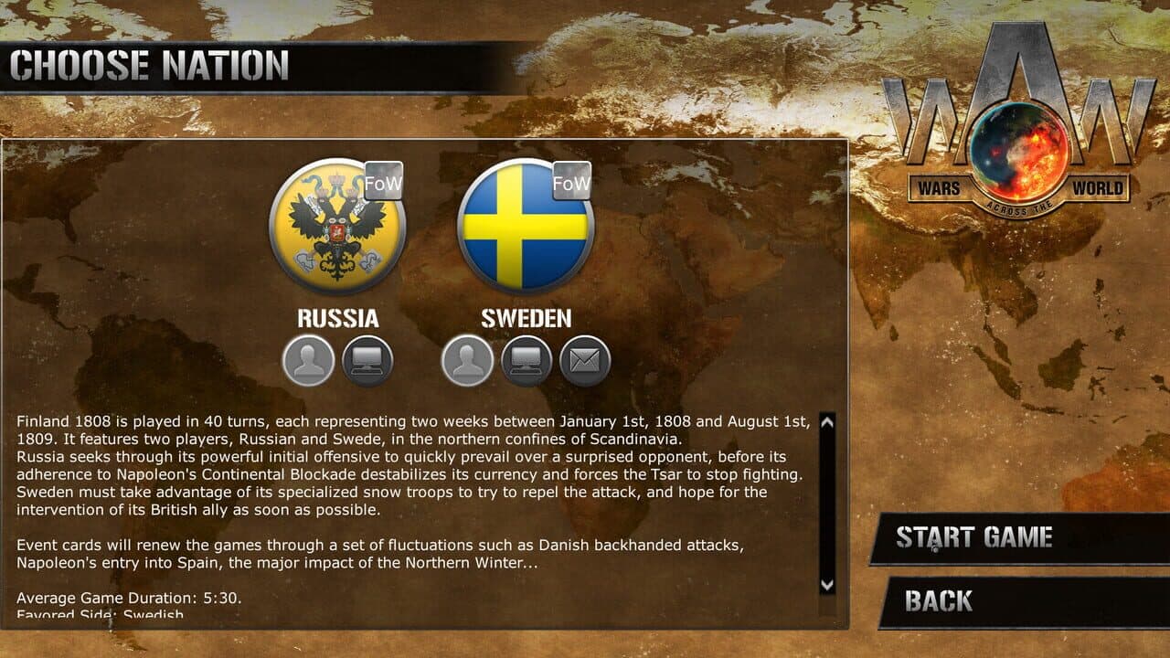 Wars Across the World: Finland 1808 screenshot 1