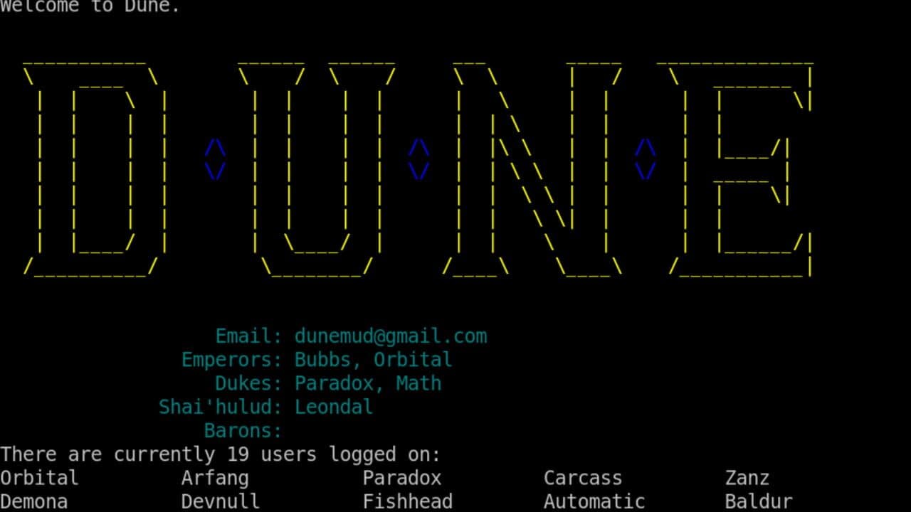 Dune MUD screenshot 1