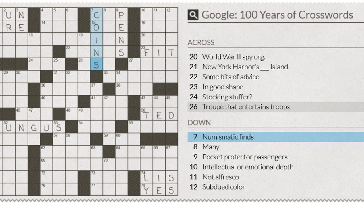 100th Anniversary of the Crossword Puzzle screenshot 1