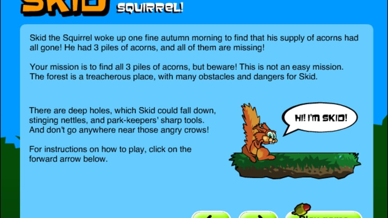 Skid the Scrambling Squirrel screenshot 1