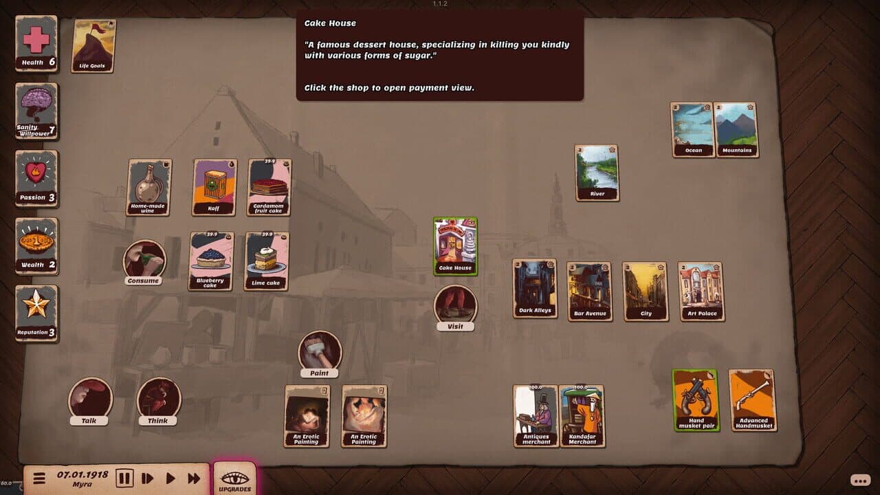 Artist Life Simulator: Cakes and Guns screenshot 1