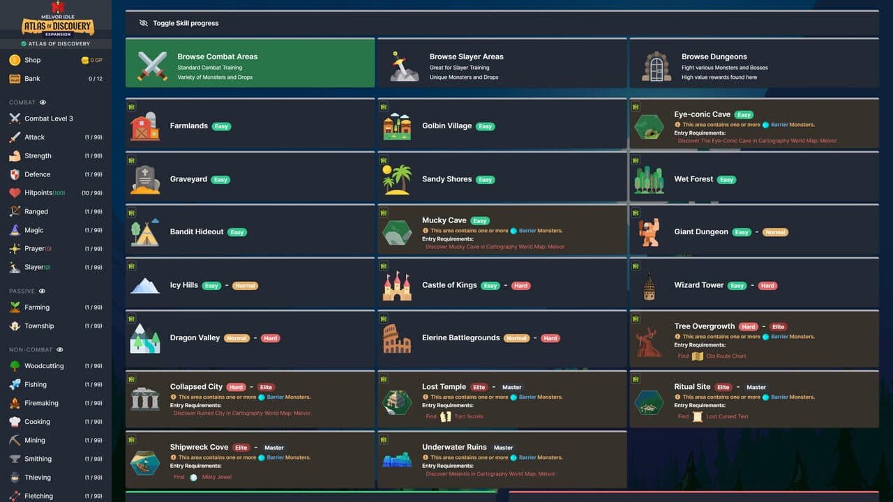 Melvor Idle: Atlas of Discovery screenshot 1
