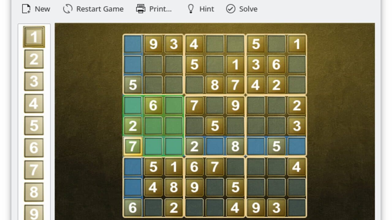 KSudoku screenshot 1