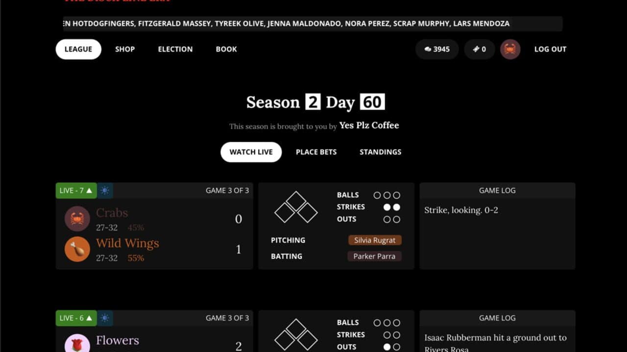 Blaseball screenshot 1