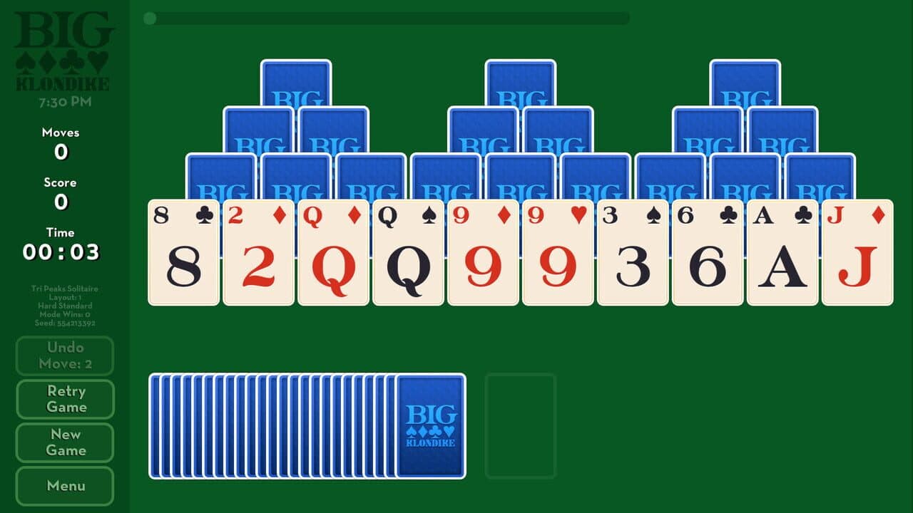 Big Klondike: Tri Peaks Solitaire screenshot 1