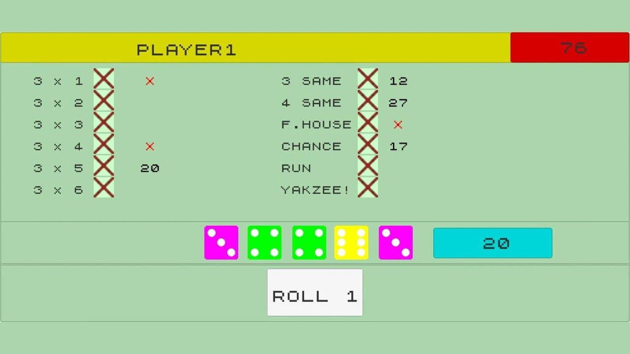 Yakzee: Remastered Edition screenshot 1