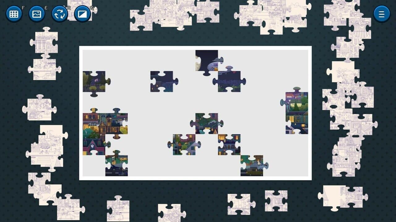 Hidden Cats in Jigsaw Puzzle: Spooky Town screenshot 1