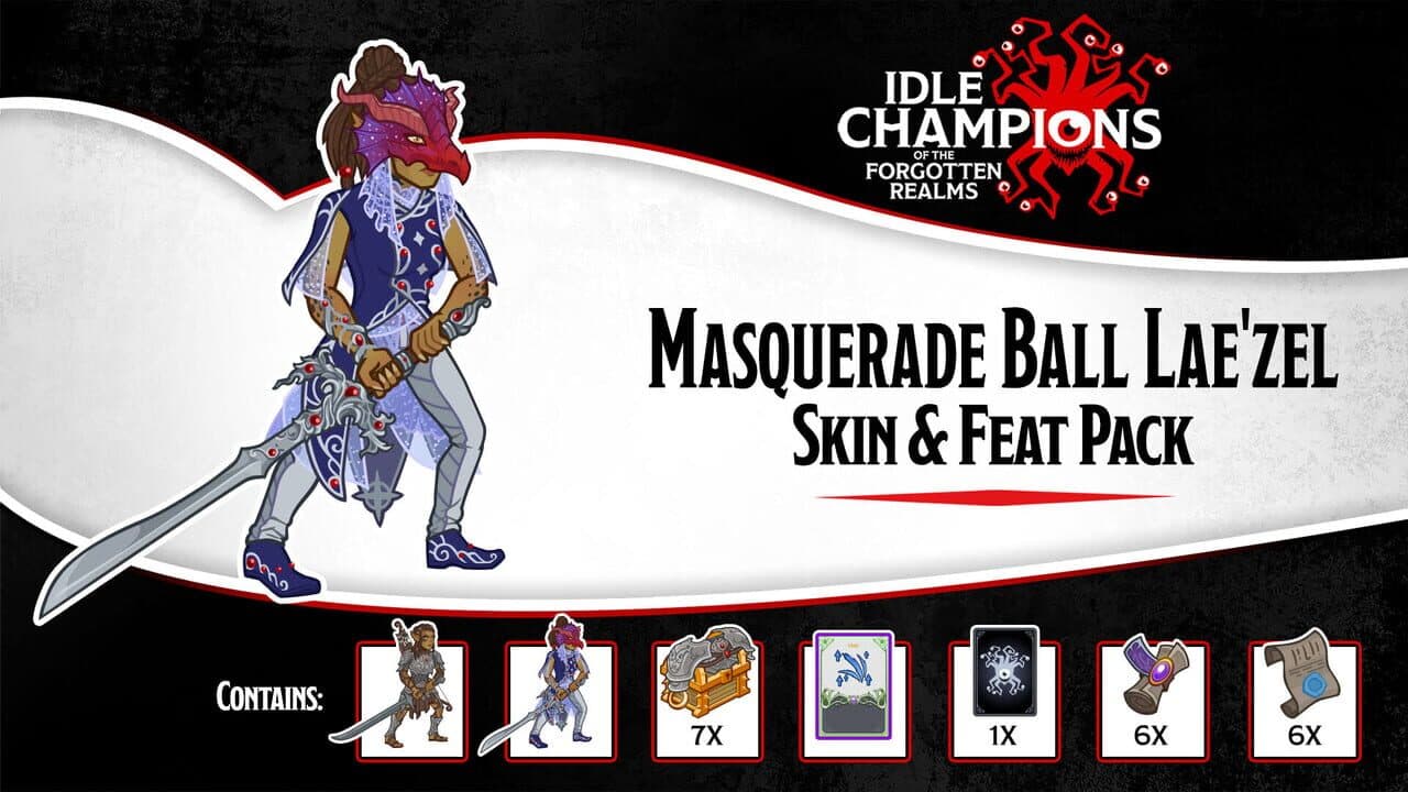 Idle Champions: Masquerade Ball Lae'zel Skin & Feat Pack screenshot 1