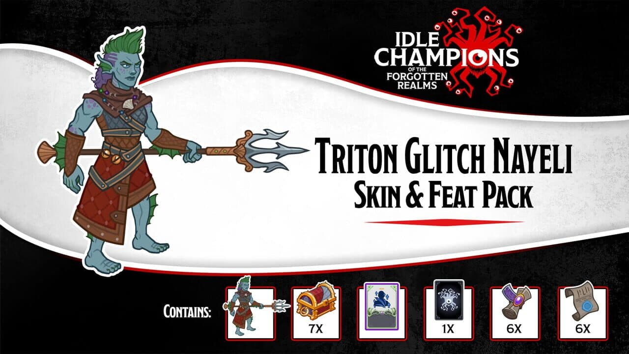 Idle Champions: Triton Glitch Nayeli Skin & Feat Pack screenshot 1