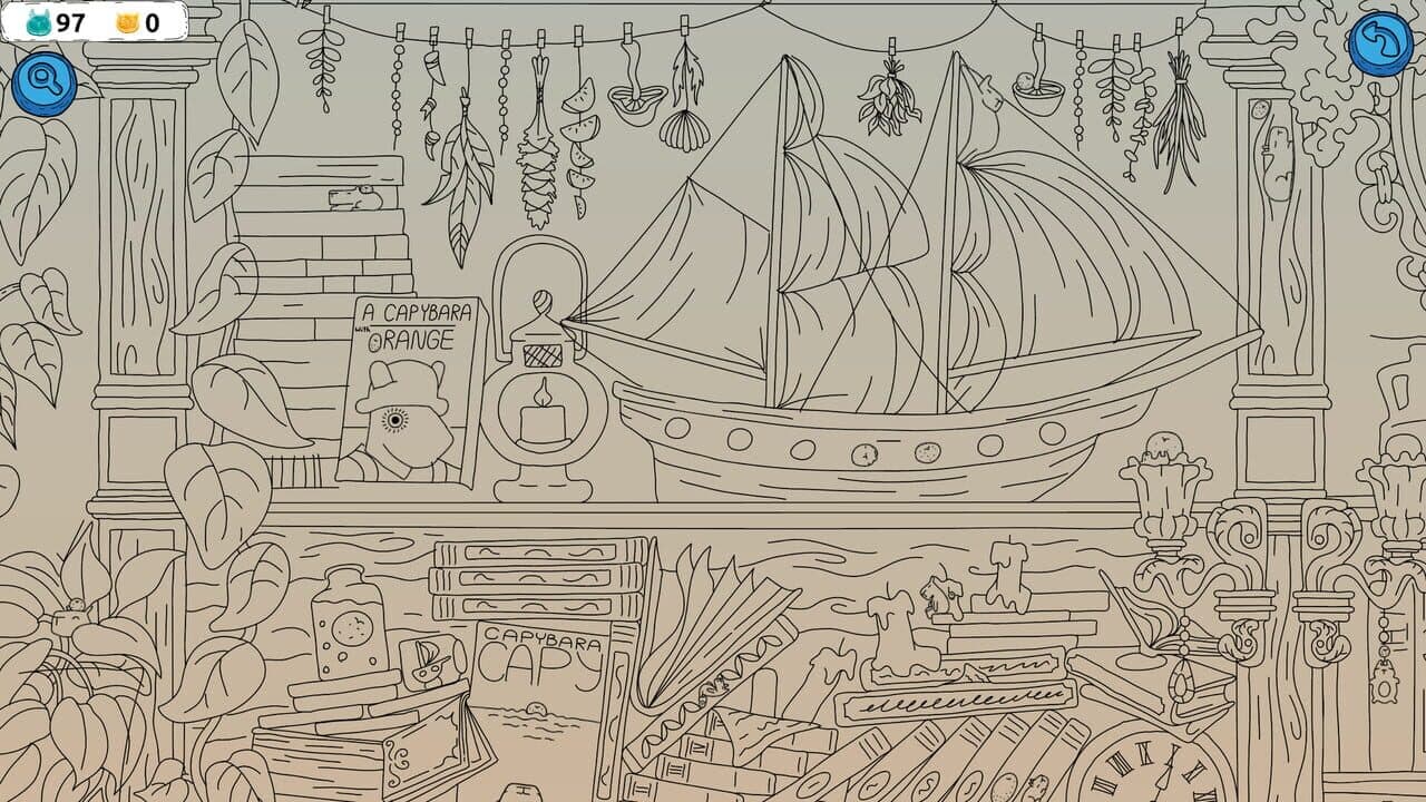 Hidden Capybaras with Orange in the Whimsical Library thumbnail 6