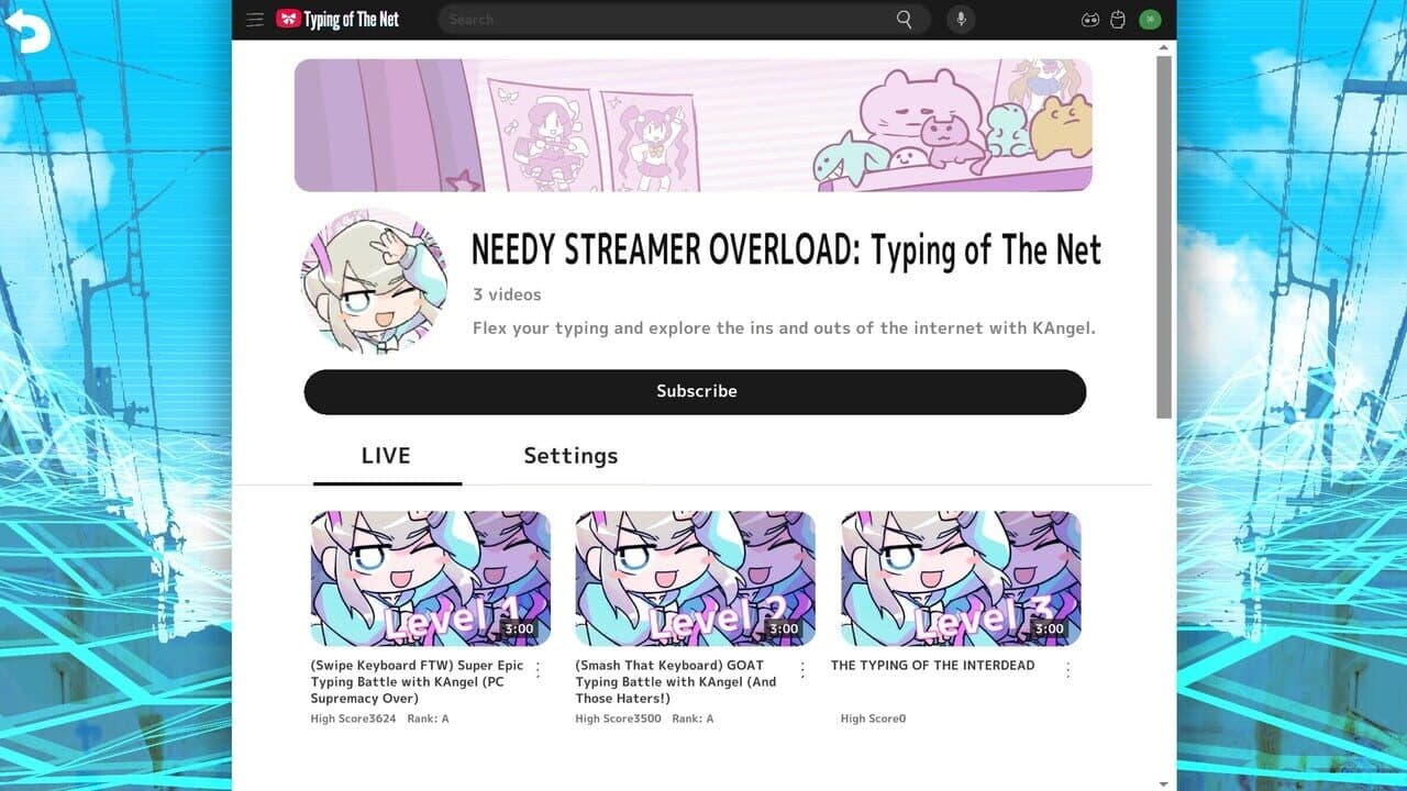 Needy Streamer Overload: Typing of The Net screenshot 1