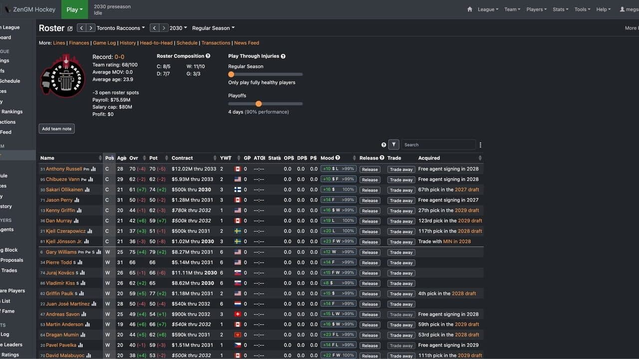 ZenGM Hockey screenshot 1