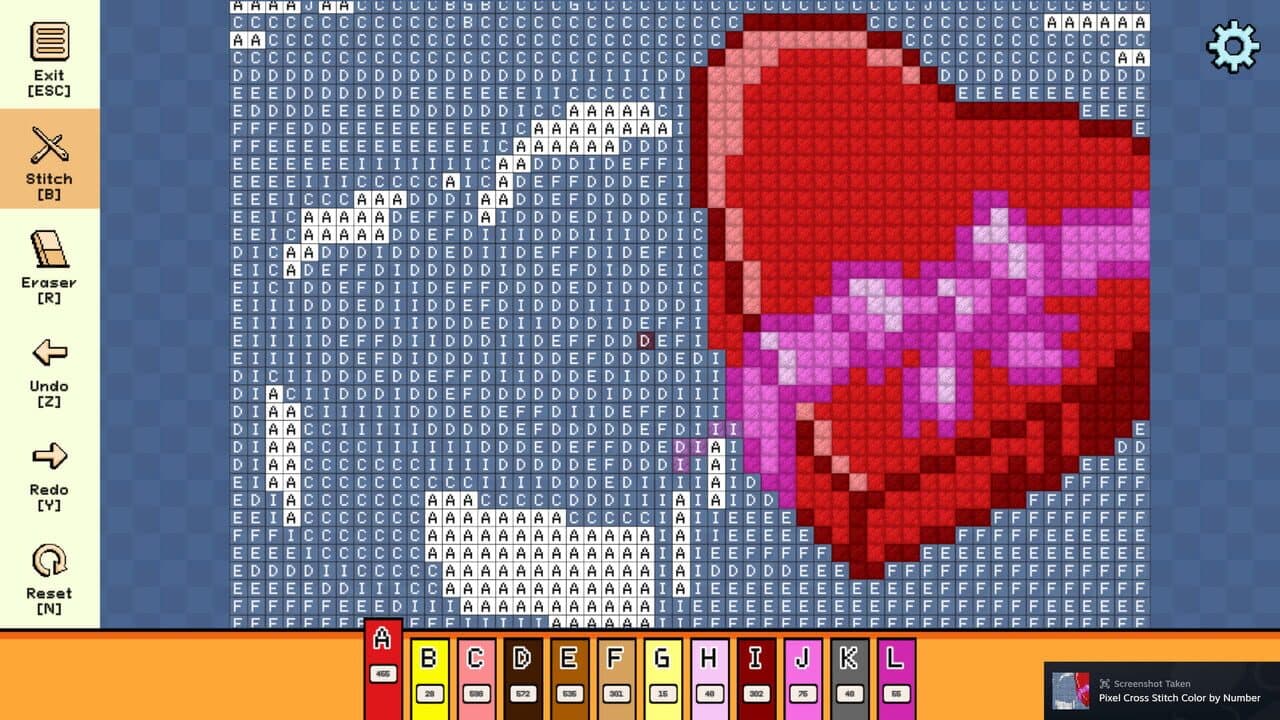 Pixel Cross Stitch: Color by Number - Valentine's Day Pack 2 screenshot 1