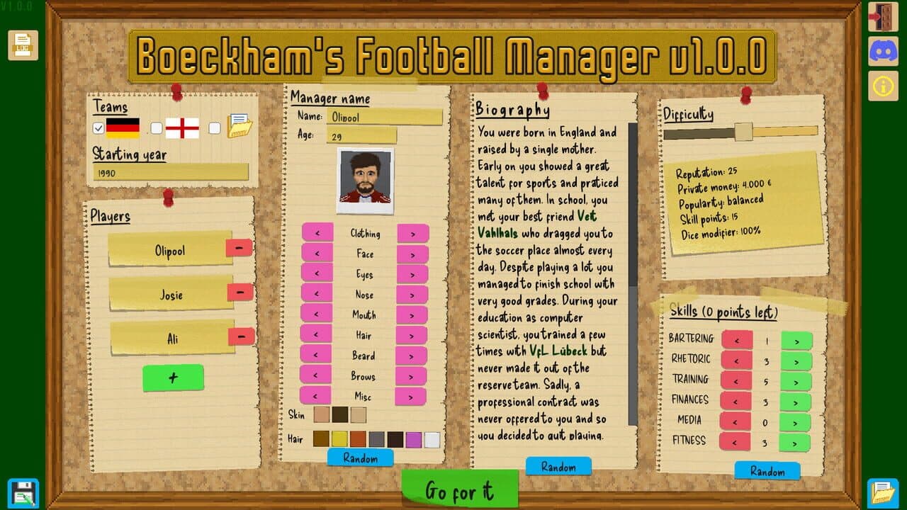 Boeckham's Football Manager screenshot 1