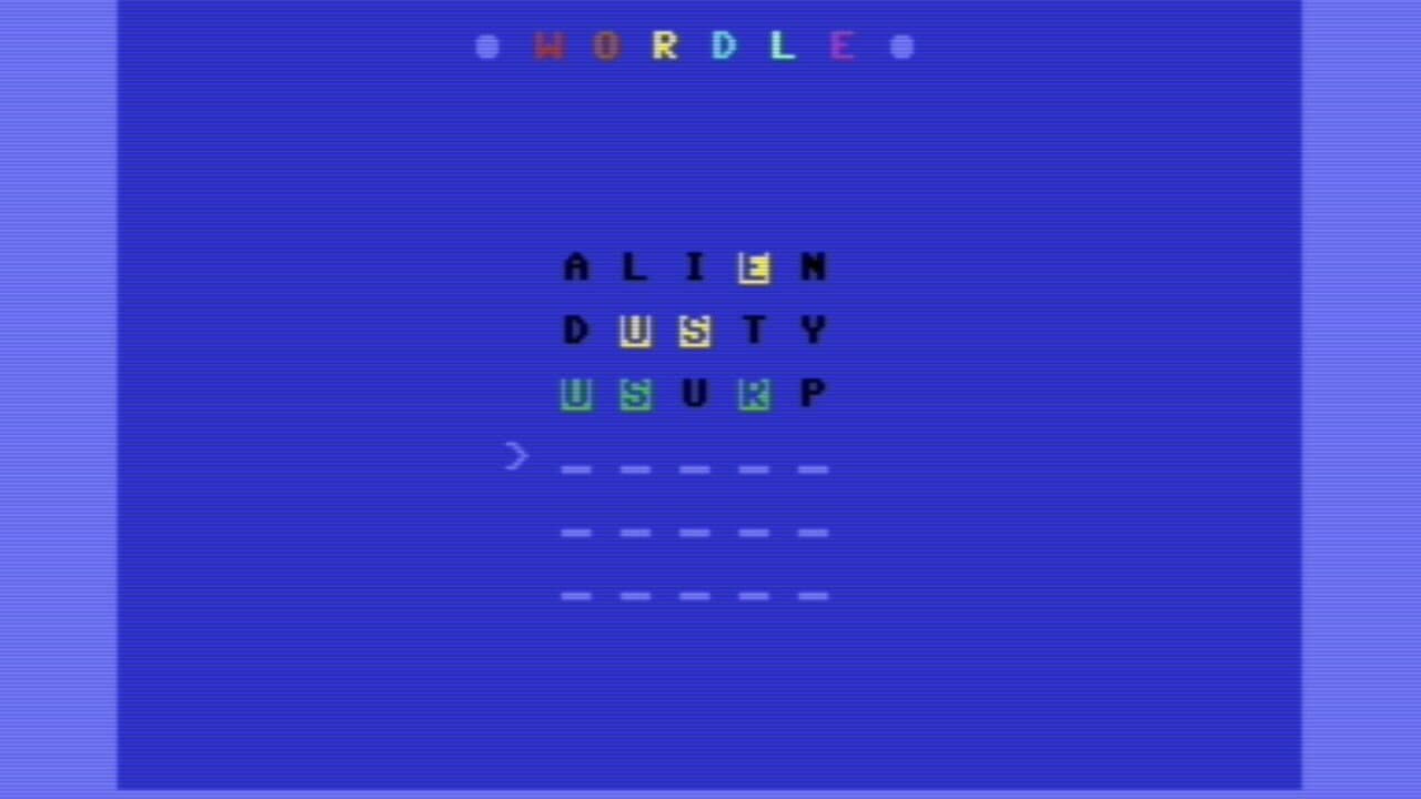 Wordle for Commodore 64 screenshot 1