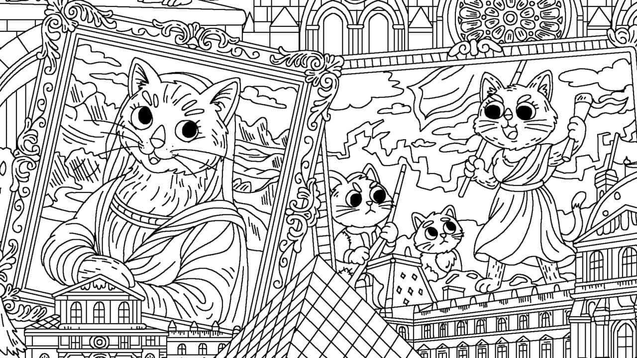 100 Cats Lost in World Find & Color thumbnail 7