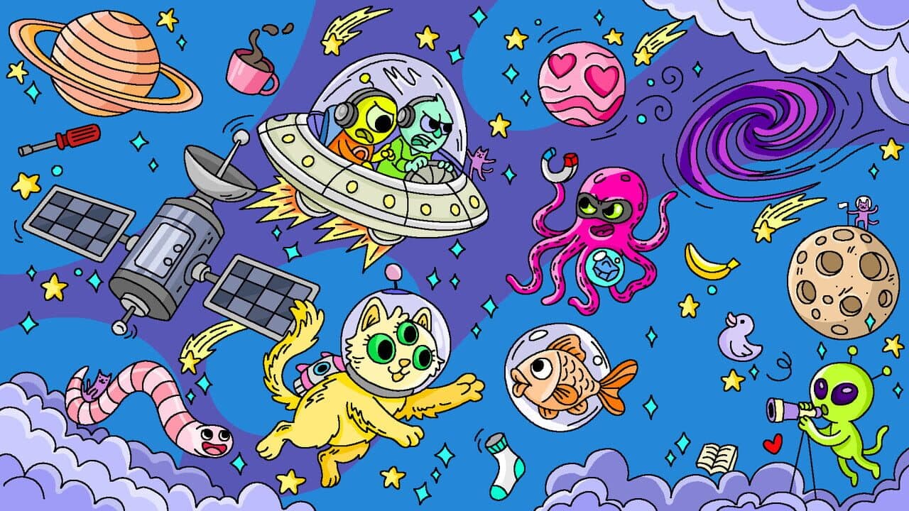 100 Cats Lost in Space Find & Color thumbnail 3